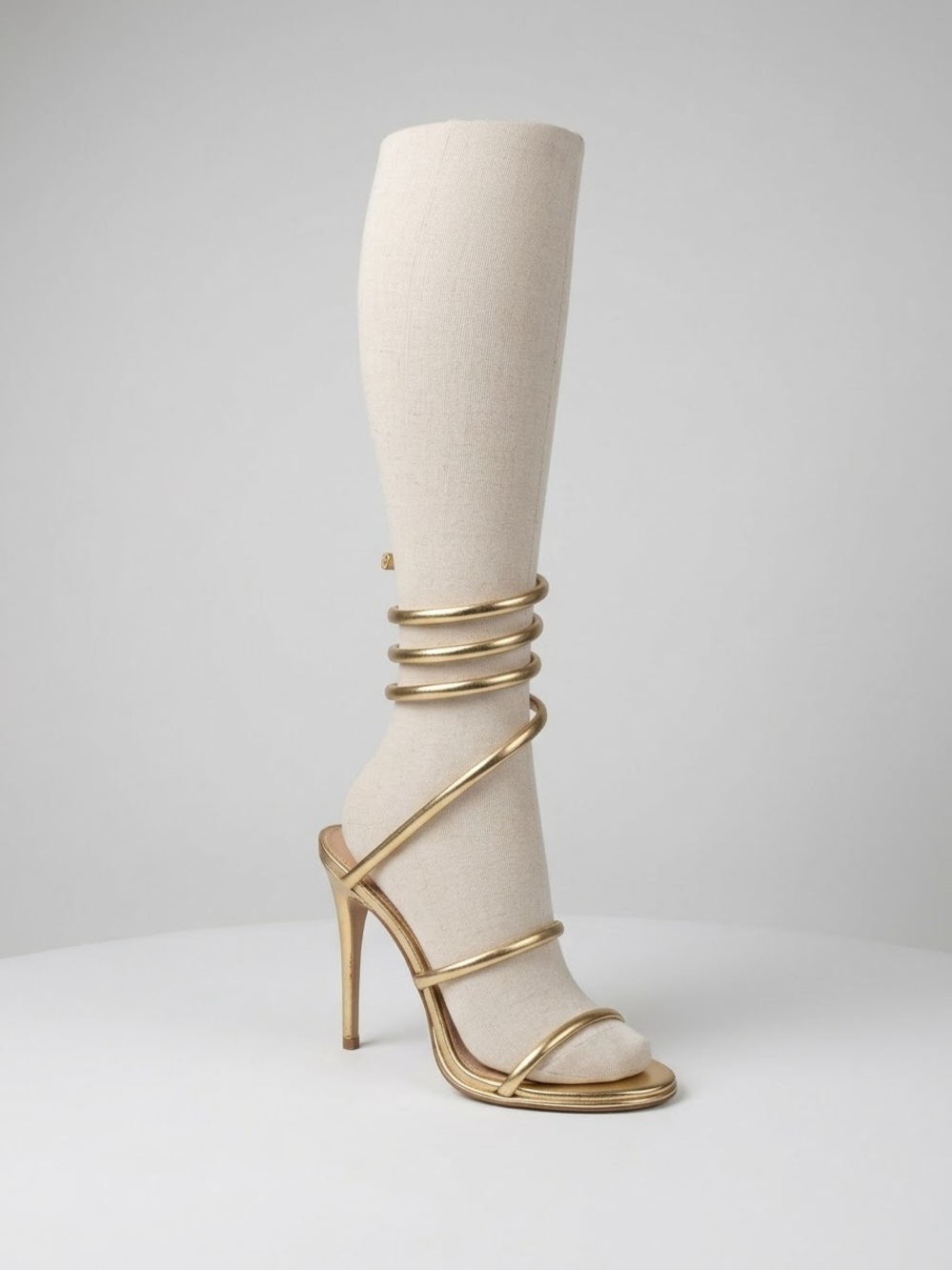 Steve Madden Gold Coil Wrap Stiletto Sandals - Picture 2 of 4